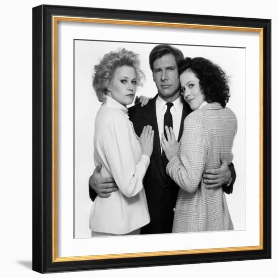 Working Girl by MikeNichols with Harrison Ford, Melanie Griffith and Sigourney Weaver, 1988 (b/w ph-null-Framed Photo