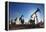 Working Oil Pumps Silhouette against Sun-Kokhanchikov-Framed Premier Image Canvas