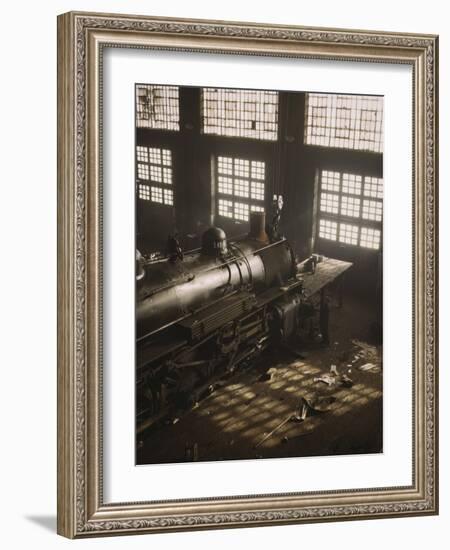 Working on a Locomotive at the 40th Street Railroad Shops, Chicago, Illinois-Stocktrek Images-Framed Photographic Print