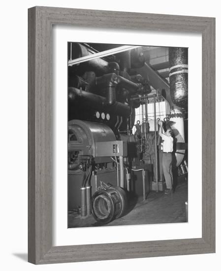 Working on Large Air Conditioning Units Used for Environmental Testing of Military Equipment-Ralph Morse-Framed Premium Photographic Print