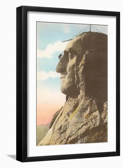 Working on Mt. Rushmore-null-Framed Art Print