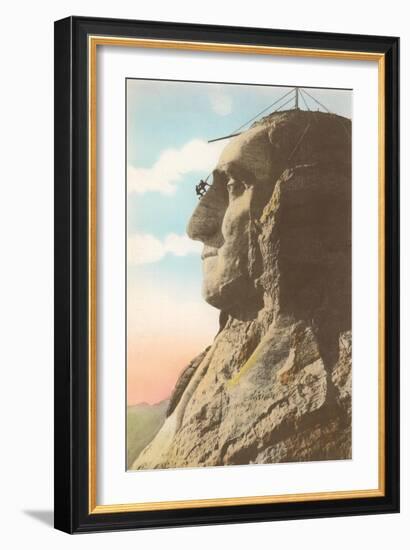 Working on Mt. Rushmore-null-Framed Art Print