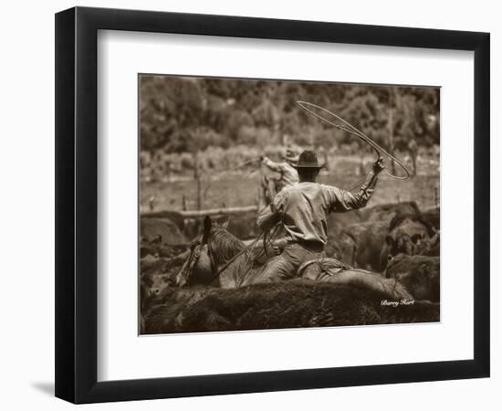 Working the Herd-Barry Hart-Framed Art Print