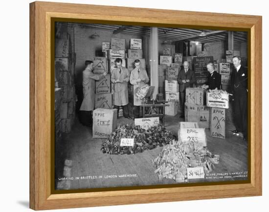 Working with Bristles in a Warehouse, London, 1938-null-Framed Premier Image Canvas