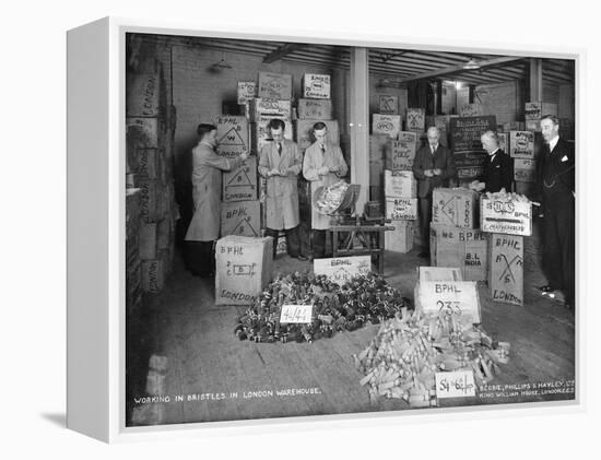 Working with Bristles in a Warehouse, London, 1938-null-Framed Premier Image Canvas