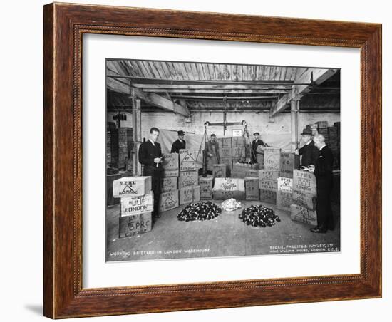 Working with Bristles in a Warehouse, London, 1938-null-Framed Photographic Print