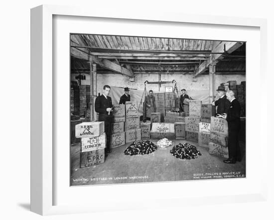 Working with Bristles in a Warehouse, London, 1938-null-Framed Photographic Print