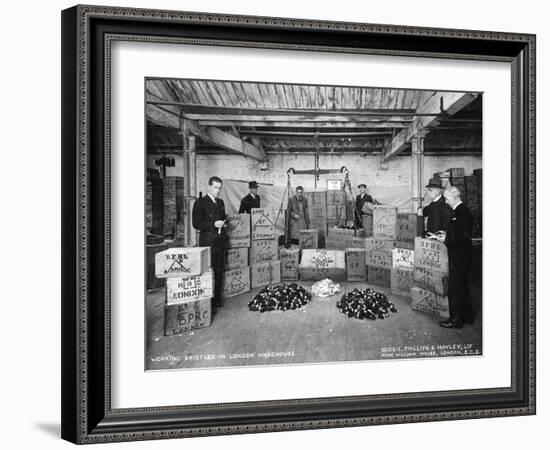 Working with Bristles in a Warehouse, London, 1938-null-Framed Photographic Print