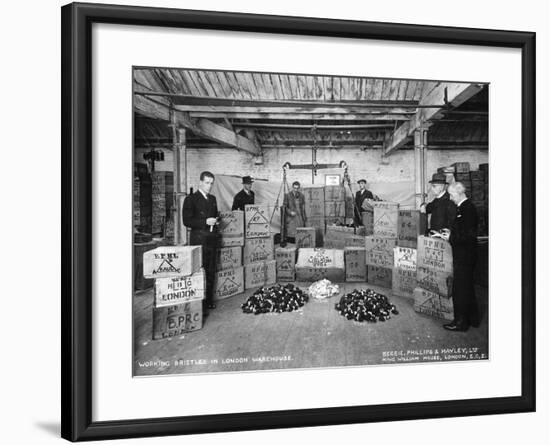 Working with Bristles in a Warehouse, London, 1938-null-Framed Photographic Print