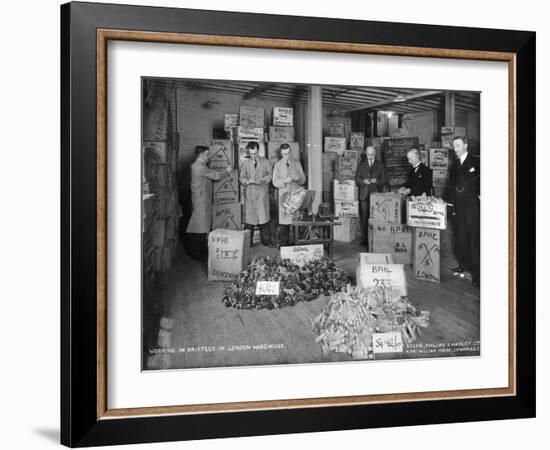 Working with Bristles in a Warehouse, London, 1938-null-Framed Photographic Print