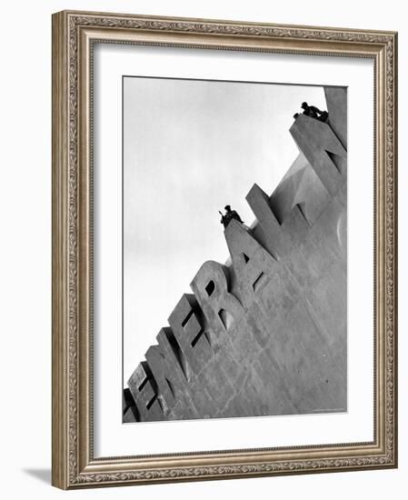 Workmen Atop General Motors Building at the NY World's Fair-Alfred Eisenstaedt-Framed Photographic Print