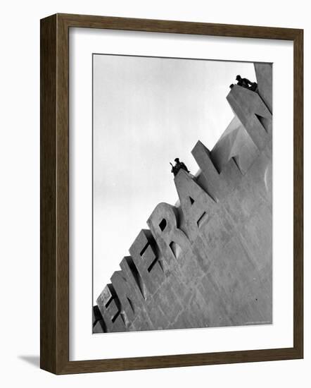 Workmen Atop General Motors Building at the NY World's Fair-Alfred Eisenstaedt-Framed Photographic Print