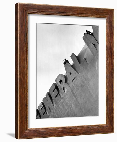 Workmen Atop General Motors Building at the NY World's Fair-Alfred Eisenstaedt-Framed Photographic Print
