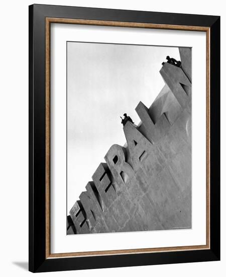 Workmen Atop General Motors Building at the NY World's Fair-Alfred Eisenstaedt-Framed Photographic Print