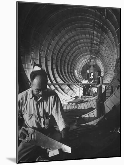 Workmen Building Flying Boat That Was Designed by Millionaire Howard R. Hughes-J^ R^ Eyerman-Mounted Photographic Print