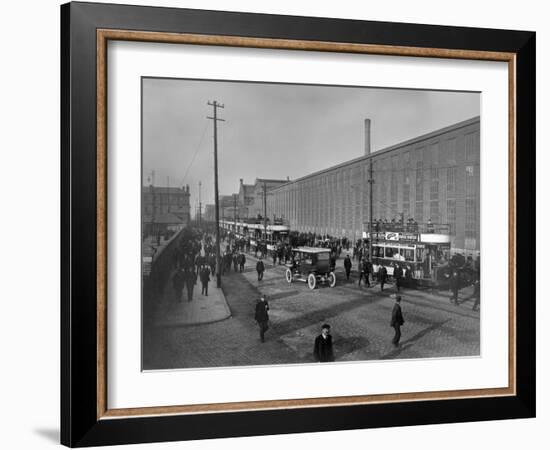 Workmen of Harland and Wolff's Shipyard Leave to Make their Way Home, C.1912-Robert John Welch-Framed Giclee Print