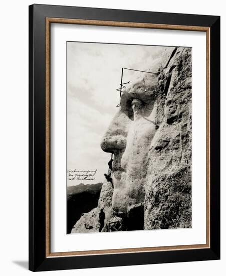 Workmen on Face of George Washington-null-Framed Photographic Print