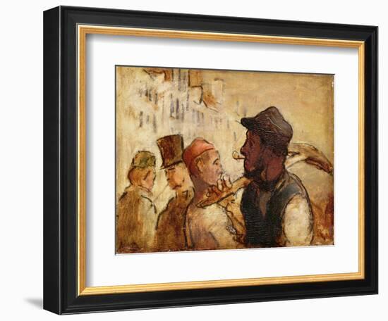 Workmen on the Street, 1838-40 (Oil on Board)-Honore Daumier-Framed Giclee Print