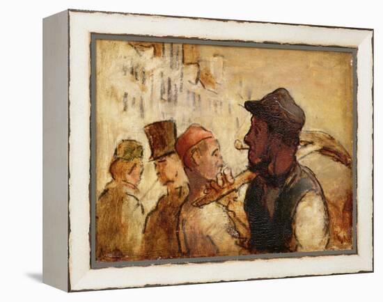 Workmen on the Street, 1838-40 (Oil on Board)-Honore Daumier-Framed Premier Image Canvas