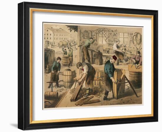 Workshop of a Cooper (Barrel Maker)-null-Framed Art Print