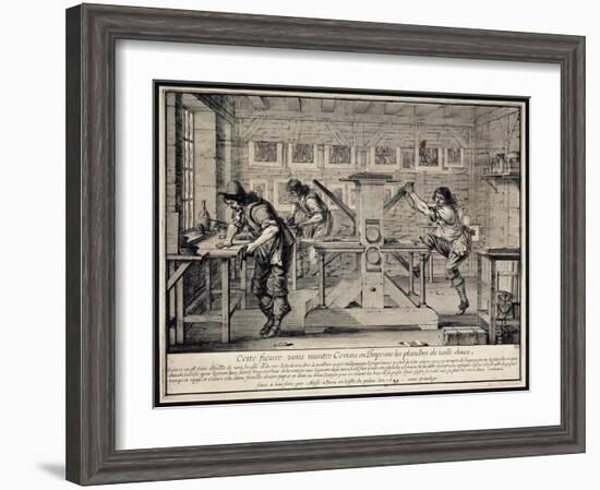 Workshop of an Engraver, 1642-Abraham Bosse-Framed Giclee Print