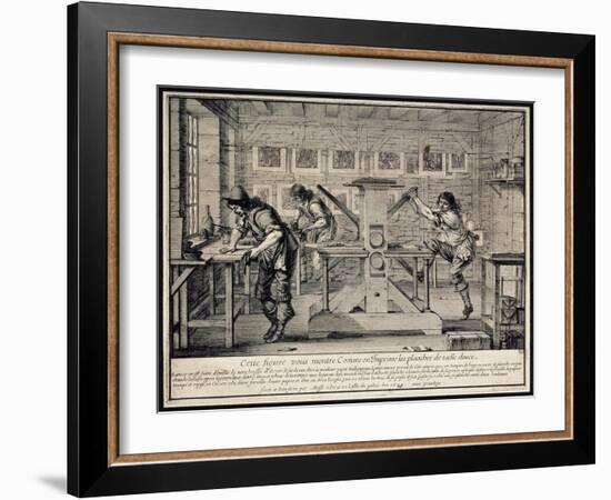 Workshop of an Engraver, 1642-Abraham Bosse-Framed Giclee Print