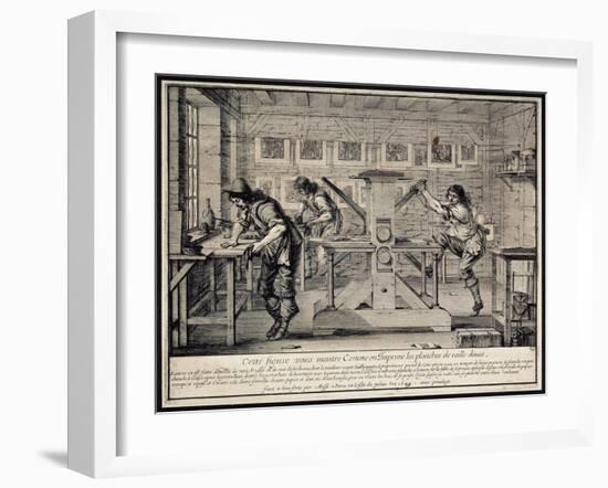 Workshop of an Engraver, 1642-Abraham Bosse-Framed Giclee Print