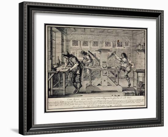 Workshop of an Engraver, 1642-Abraham Bosse-Framed Giclee Print