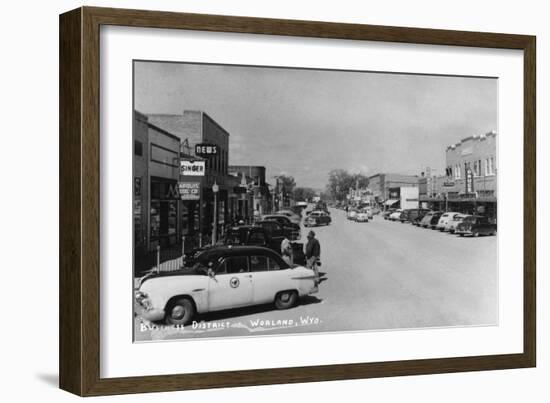 Worland, Wyoming - Street Scene-Lantern Press-Framed Art Print