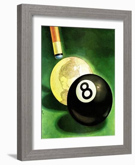 "World as Cue Ball," January 25, 1941-Emmett Watson-Framed Giclee Print