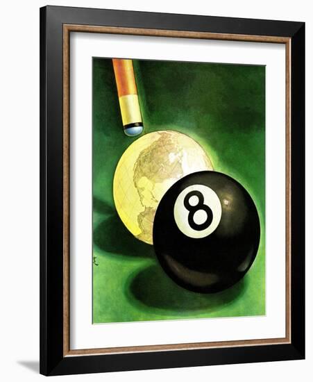 "World as Cue Ball," January 25, 1941-Emmett Watson-Framed Giclee Print