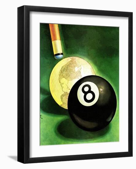 "World as Cue Ball," January 25, 1941-Emmett Watson-Framed Giclee Print