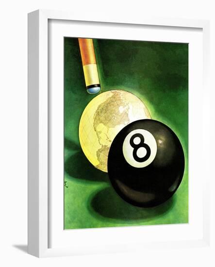 "World as Cue Ball," January 25, 1941-Emmett Watson-Framed Giclee Print