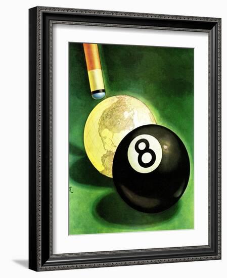 "World as Cue Ball," January 25, 1941-Emmett Watson-Framed Giclee Print