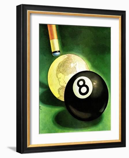 "World as Cue Ball," January 25, 1941-Emmett Watson-Framed Giclee Print