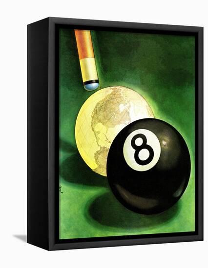 "World as Cue Ball," January 25, 1941-Emmett Watson-Framed Premier Image Canvas