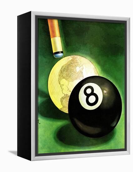 "World as Cue Ball," January 25, 1941-Emmett Watson-Framed Premier Image Canvas