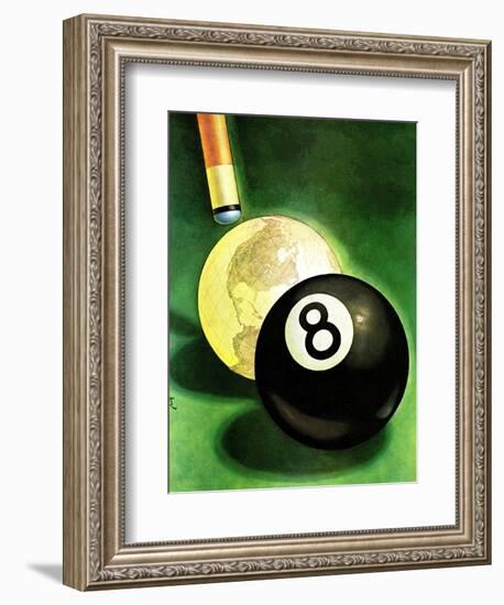 "World as Cue Ball," January 25, 1941-Emmett Watson-Framed Giclee Print