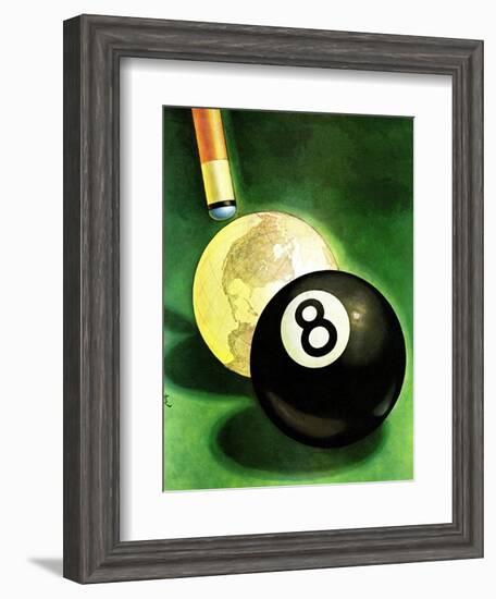 "World as Cue Ball," January 25, 1941-Emmett Watson-Framed Giclee Print