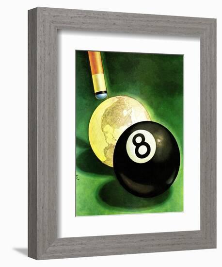 "World as Cue Ball," January 25, 1941-Emmett Watson-Framed Giclee Print