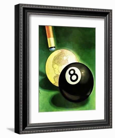 "World as Cue Ball," January 25, 1941-Emmett Watson-Framed Giclee Print