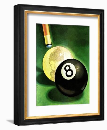 "World as Cue Ball," January 25, 1941-Emmett Watson-Framed Giclee Print