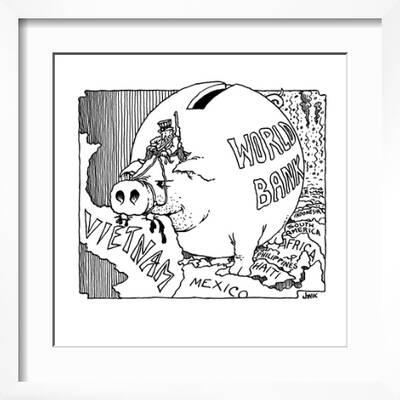 World Bank. - Cartoon' Premium Giclee Print - John Jonik World Bank. - Cartoon' Premium Giclee Print - John Jonik