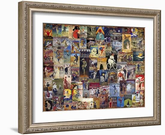 World Bicycle Tour Collage-null-Framed Giclee Print