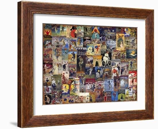 World Bicycle Tour Collage-null-Framed Giclee Print