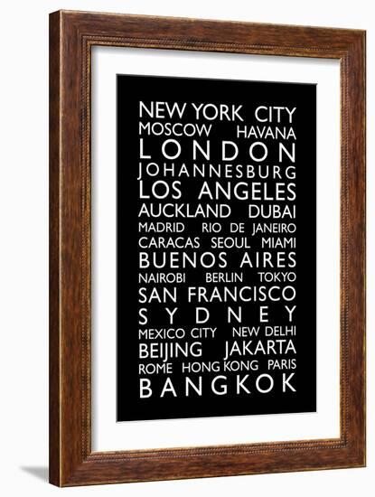 World Cities Bus Roll (Blind)-Michael Tompsett-Framed Art Print