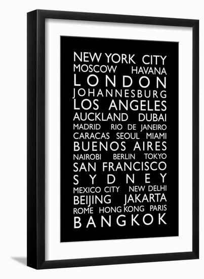 World Cities Bus Roll (Blind)-Michael Tompsett-Framed Art Print