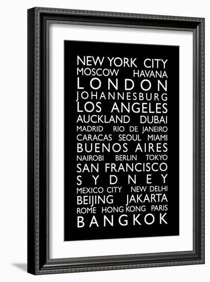 World Cities Bus Roll (Blind)-Michael Tompsett-Framed Art Print