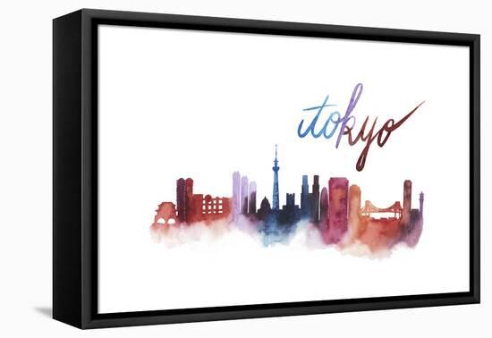 World Cities Skyline II-Grace Popp-Framed Stretched Canvas