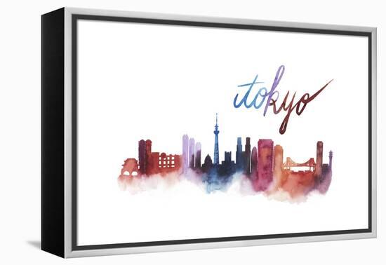 World Cities Skyline II-Grace Popp-Framed Stretched Canvas